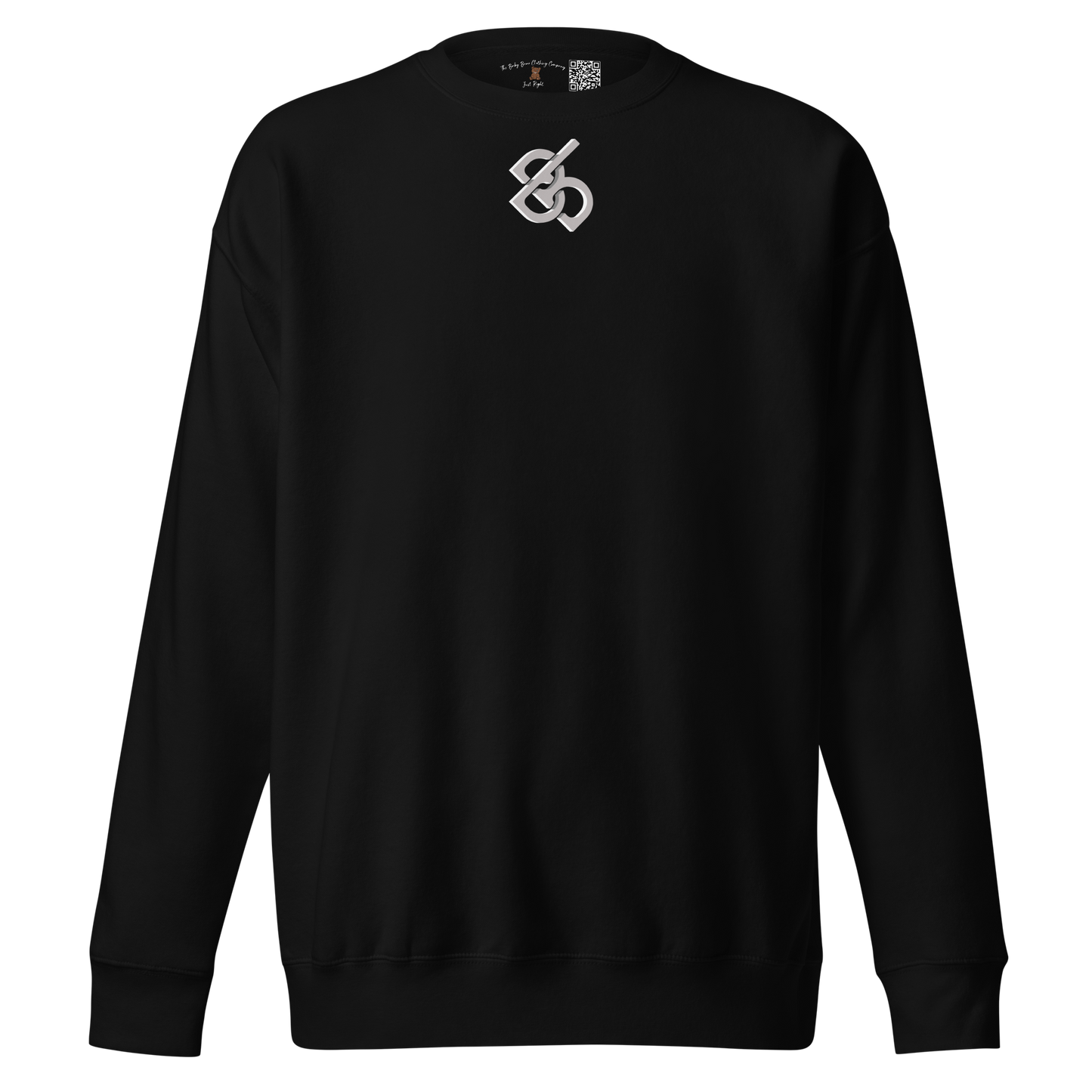 Refined Off Centre Script Sweatshirt Black