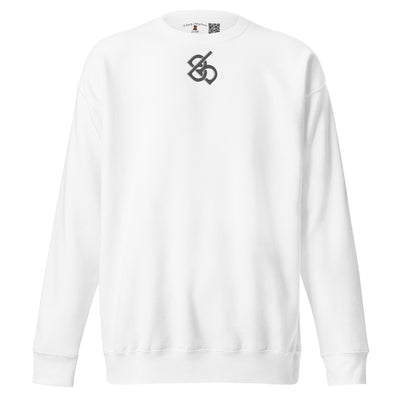 Refined Off Centre Script Sweatshirt White